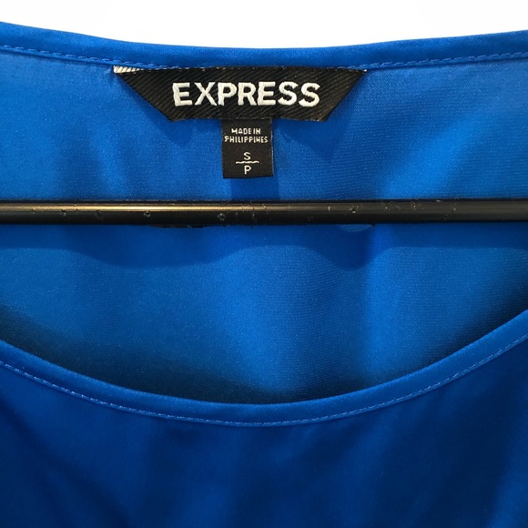 Express Blue Scoop Neck Shirt Sz Small - Picture 2 of 5